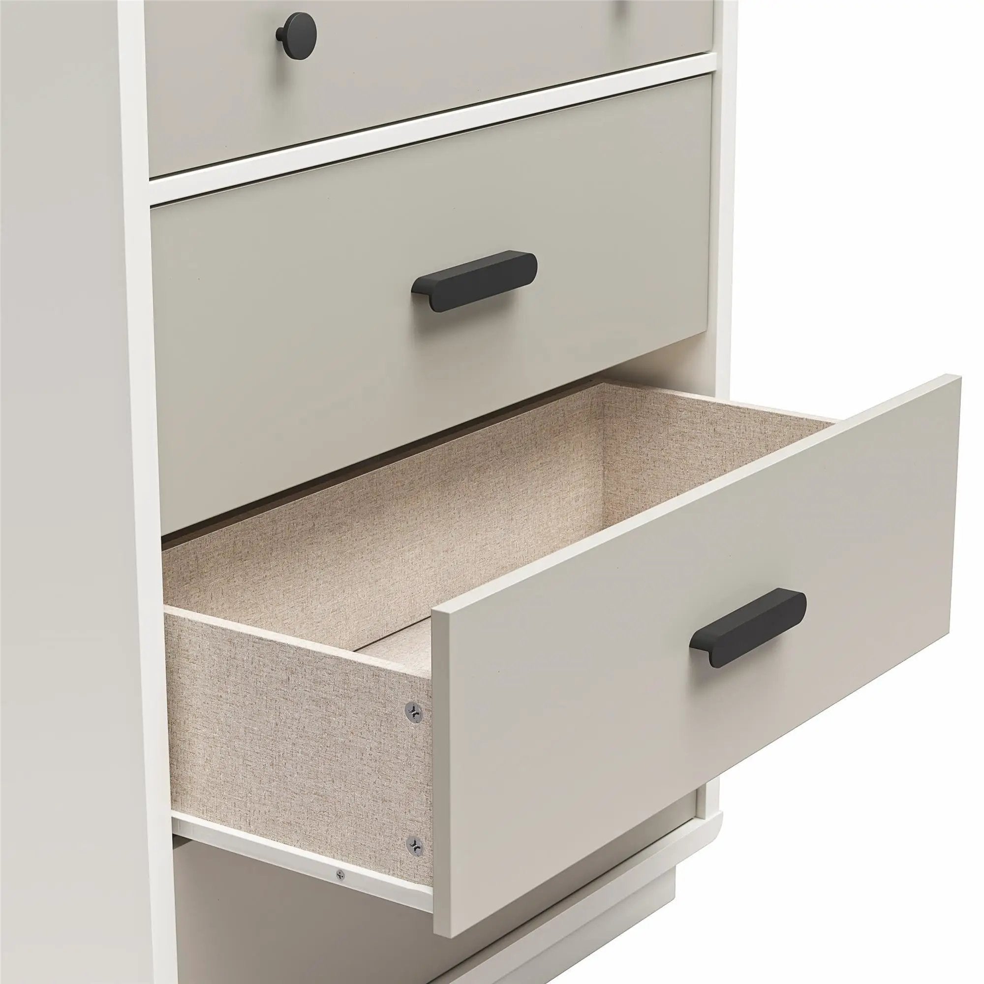 Valencia - 5 Drawer Dresser - White / Gray by HouseOfZazla
