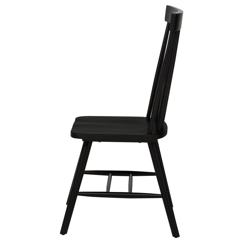 Andrews Windsor Spindle Back Dining Side Chair Black (Set of 2) by Unique Piece Furniture