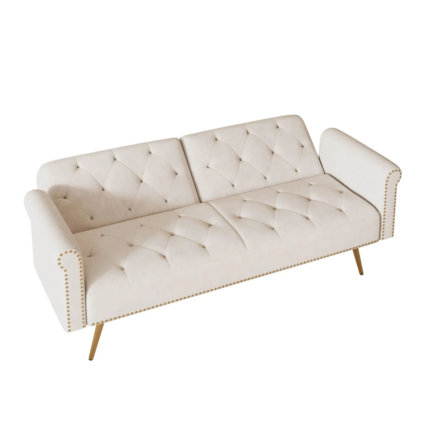 Luxurious Sofa Bed With Nail Head Trim And Matching Pillow by HouseOfZazla