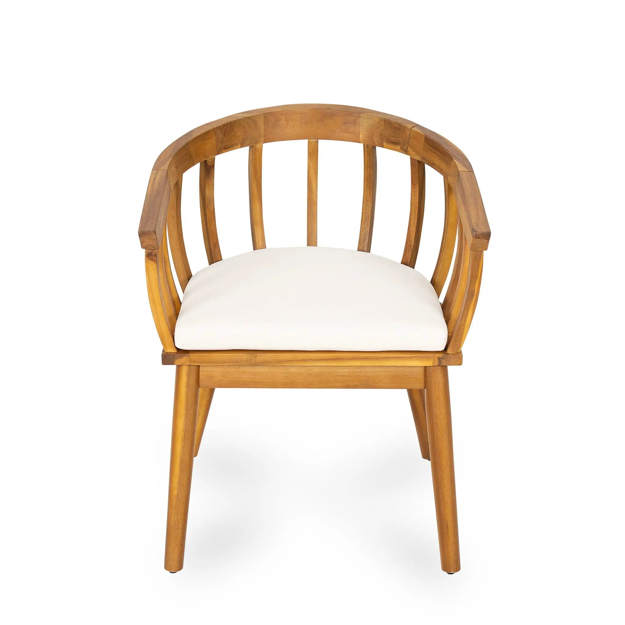 Klismos Dining Armchair (Set of 2) - Teak / Beige by HouseOfZazla