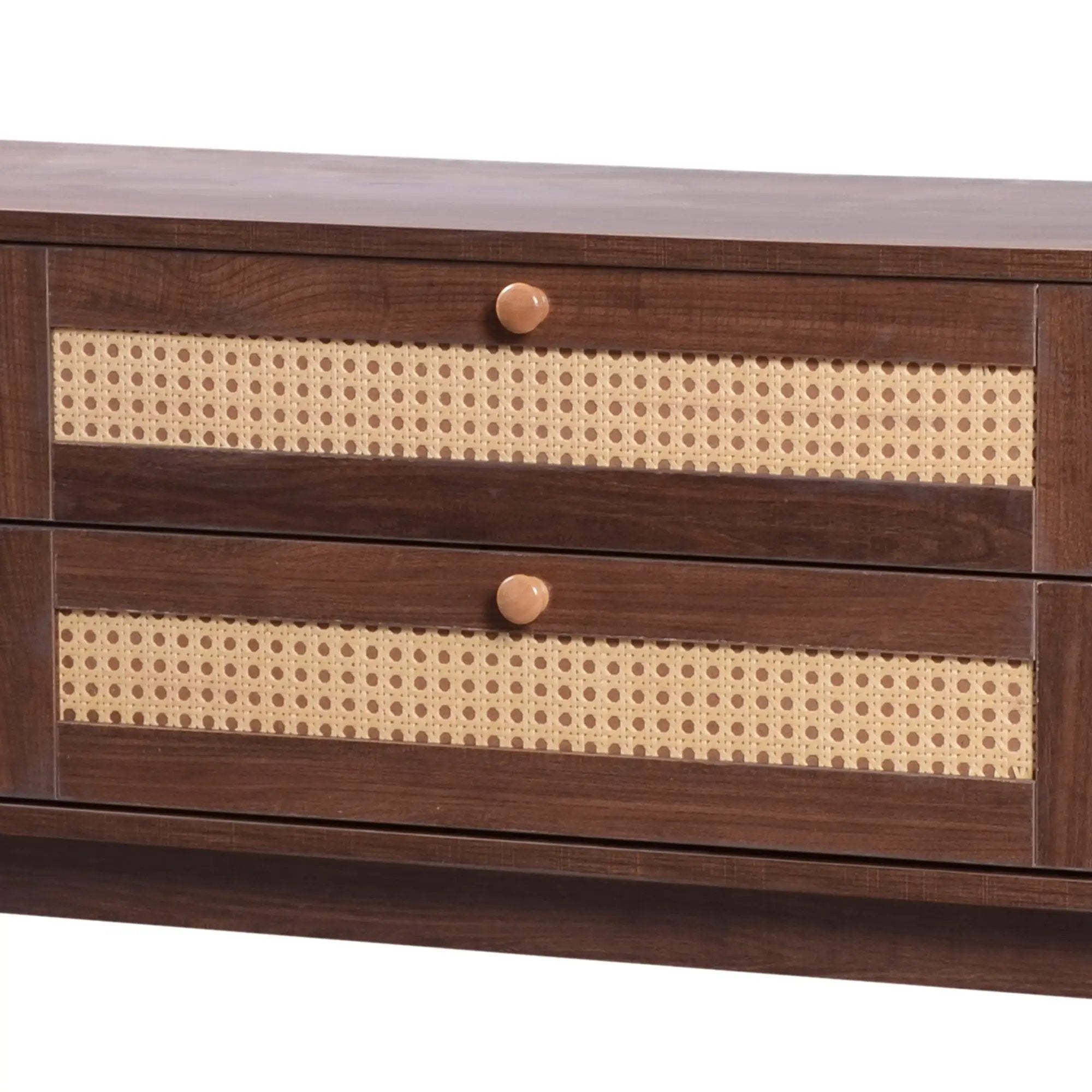 Modern Farmhouse Rattan TV Stand by BLAKHOM