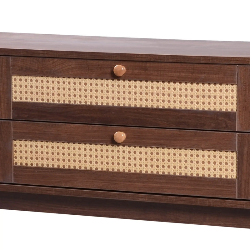 Modern Farmhouse Rattan TV Stand by BLAKHOM