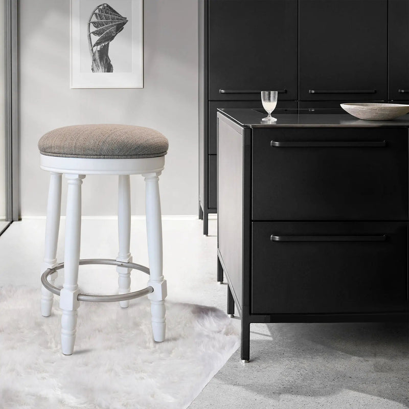 360° Swivel Wooden Barstools With Upholstered Seat, Counter Height (Set of 2) by Unique Piece Furniture