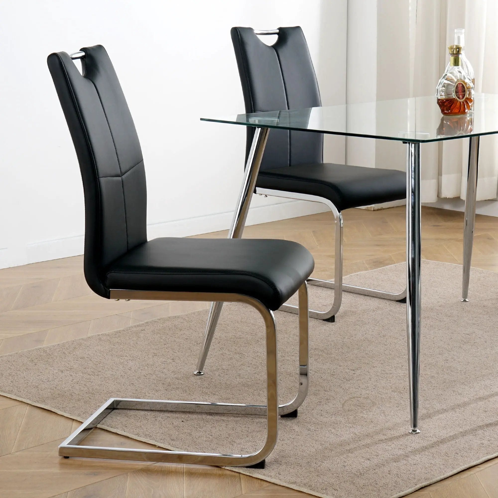 Modern Dining Chairs With Padded Seat And Metal Legs by Unique Piece Furniture