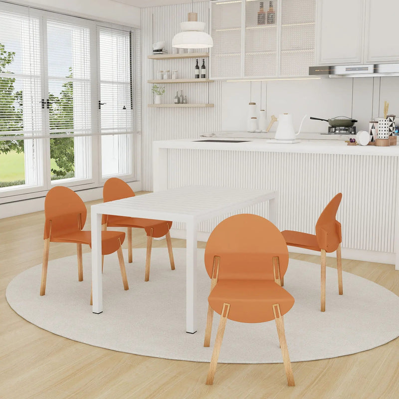 4 Piece Set Of Single Chairs With Long Table by Unique Piece Furniture