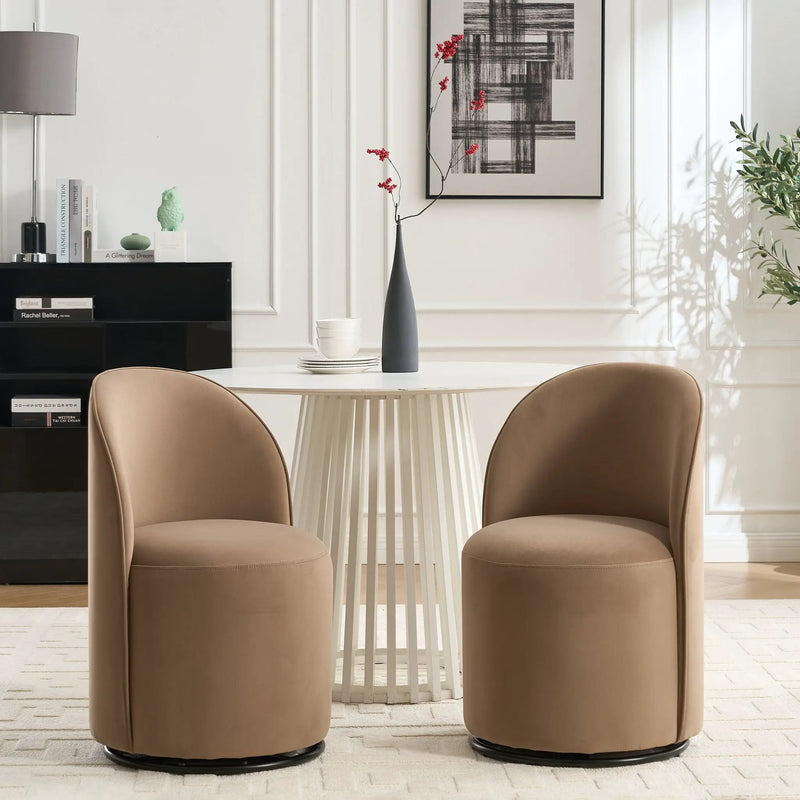 360 Degree Swivel Armless Dining Barrel Chair by Unique Piece Furniture