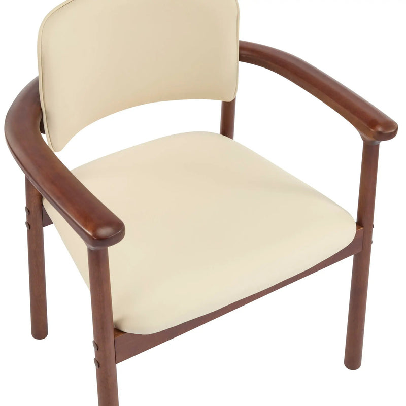 Dining Room Chairs, Ideal For Home & Kitchen (Set of 2) - Beige / Dark Walnut by HouseOfZazla