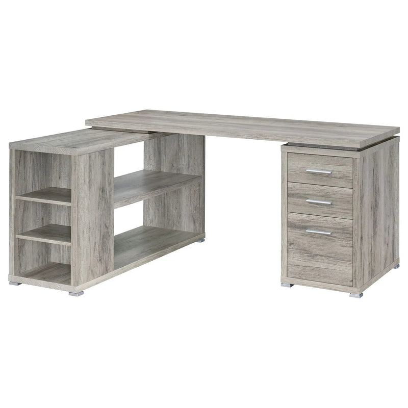 Yvette 60-inch 3-drawer L-Shape Computer Desk Grey Driftwood by Unique Piece Furniture