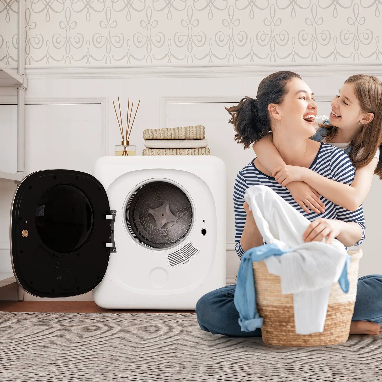 Portable Clothes Dryer Compact Drying Machine 800W Electric Laundry Dryer by DirectDeals