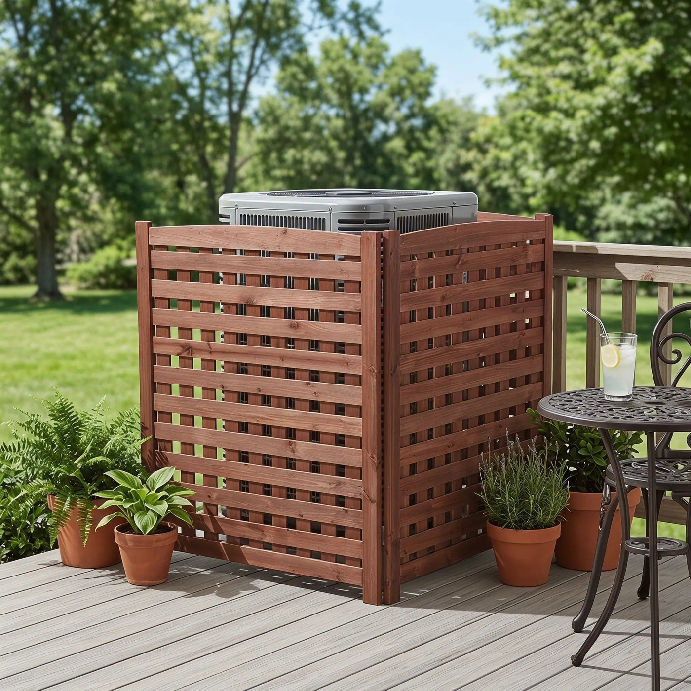 3 Panel Outdoor Air Conditioner Fence Screen by HouseOfZazla