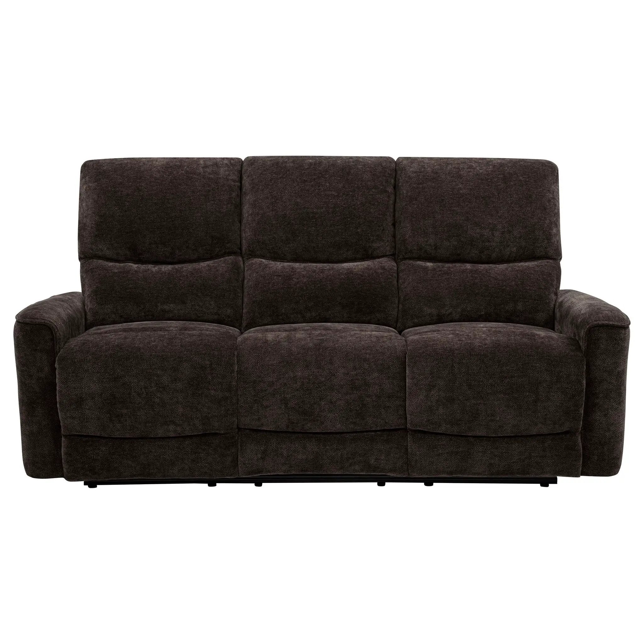 Navarro Chenille Upholstered Reclining Sofa Dark Brown by Unique Piece Furniture