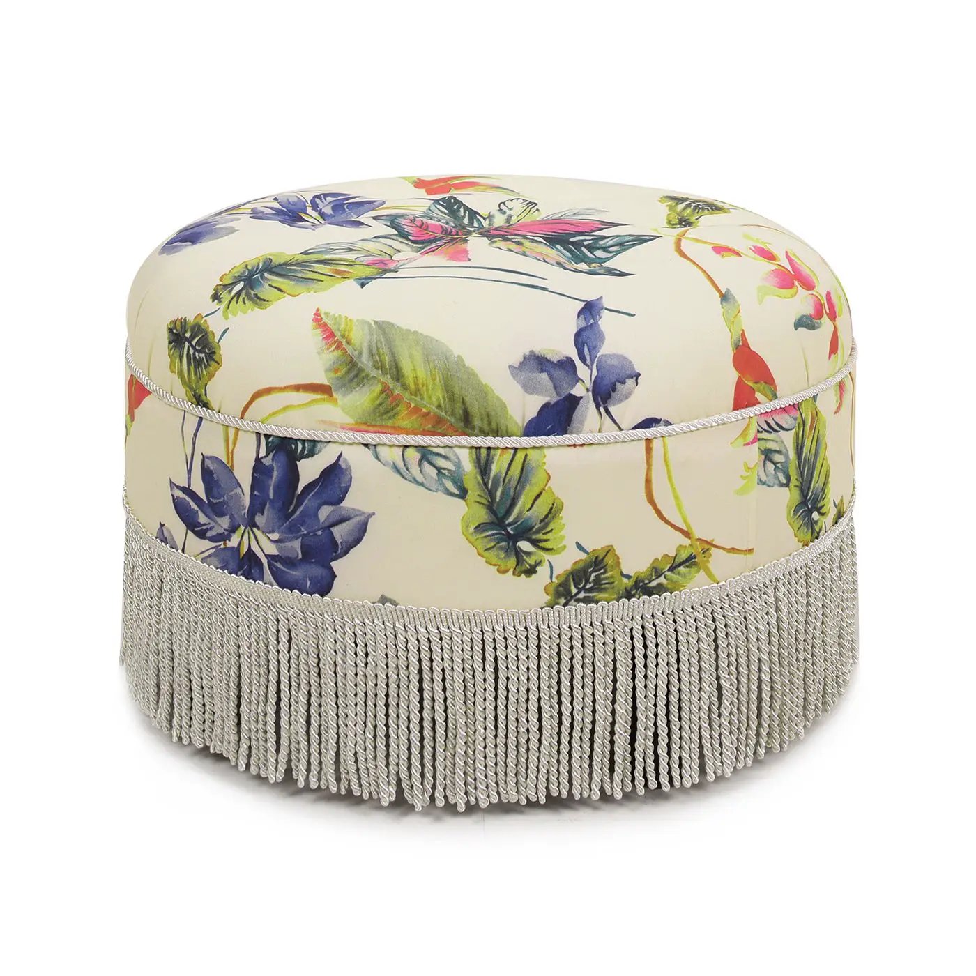 Yolanda - Round Upholstered Accent Ottoman by HouseOfZazla