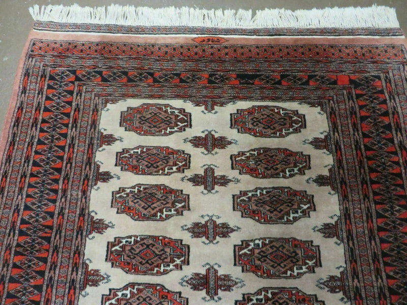 4' X 6' Vintage Handmade Bokhara Turkoman Pakistan Wool Rug Carpet Nice by Jewel Rugs