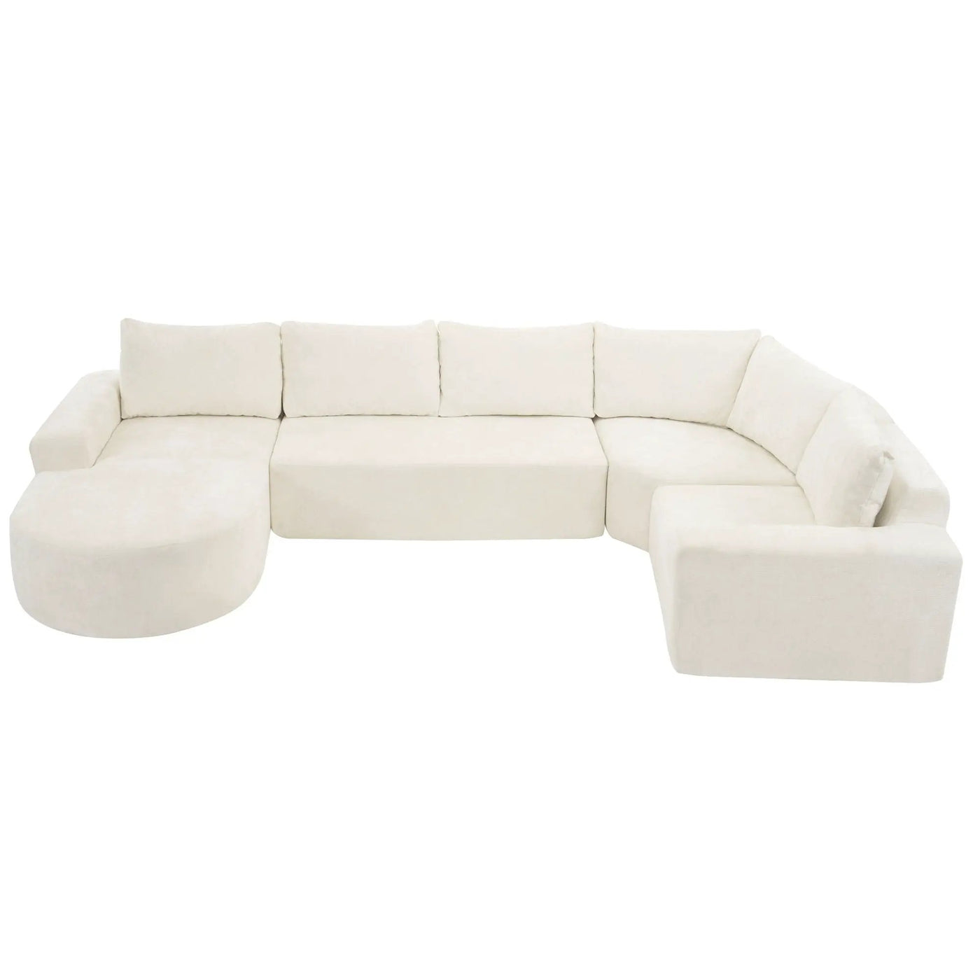 Modular Cloud Sectional Sofa Set, U-Shaped Upholstered Couch With Deep Seat by HouseOfZazla