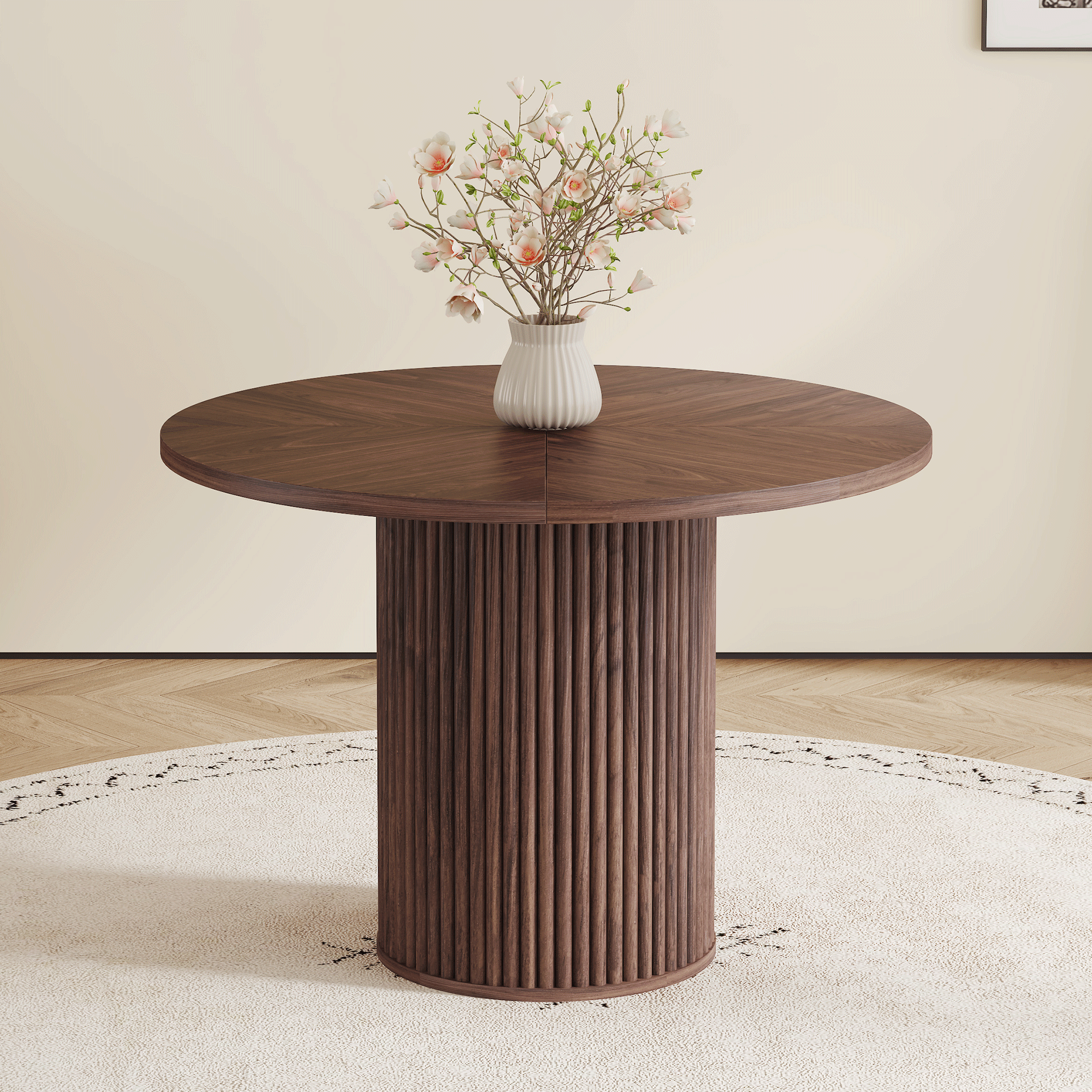 Modern Spliced Circular Dining Table With 42 Inch Diameter by HouseOfZazla