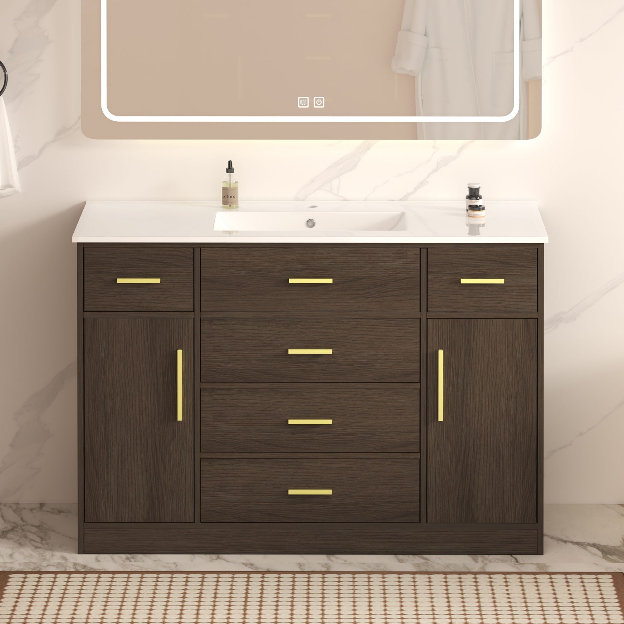 Bathroom Vanity With Abundant Storage 2 Soft Close Doors And 6 Drawers by Unique Piece Furniture