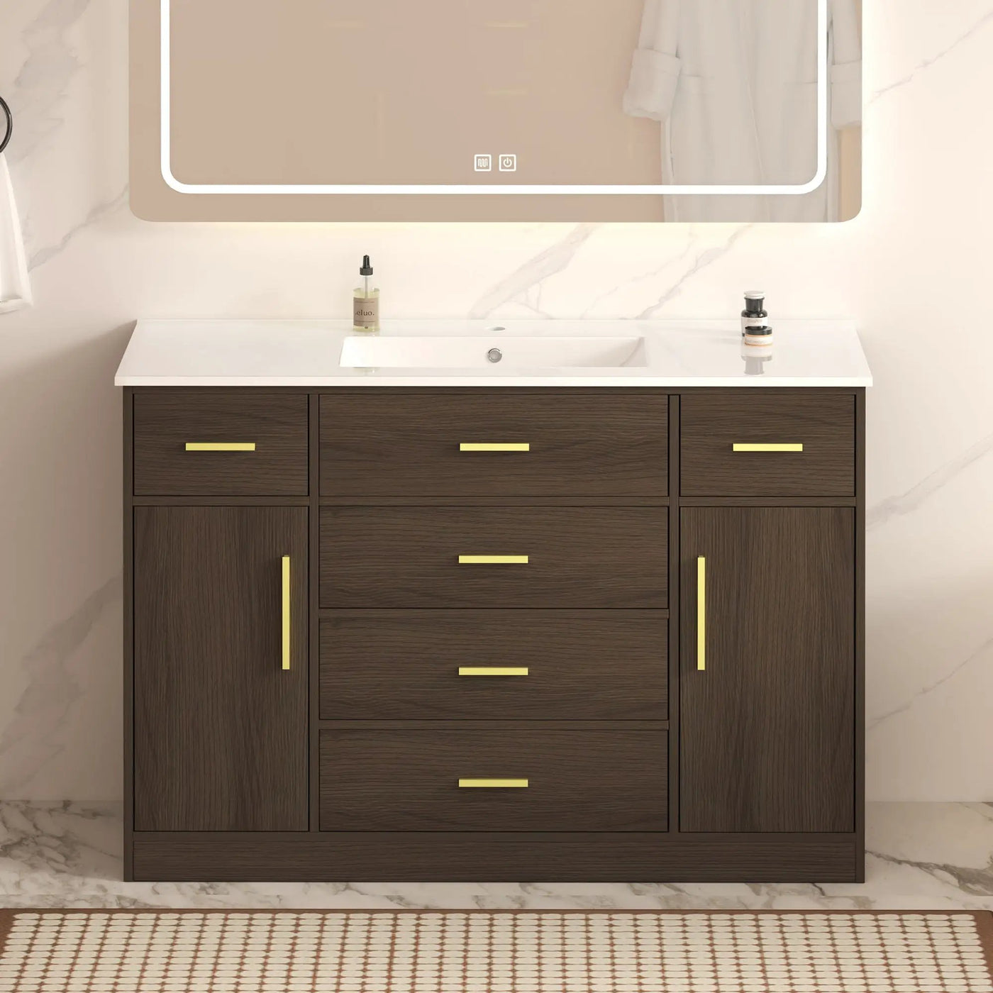 Bathroom Vanity With Abundant Storage 2 Soft Close Doors And 6 Drawers by HouseOfZazla
