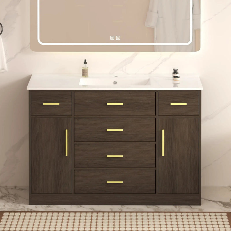 Bathroom Vanity With Abundant Storage 2 Soft Close Doors And 6 Drawers by HouseOfZazla
