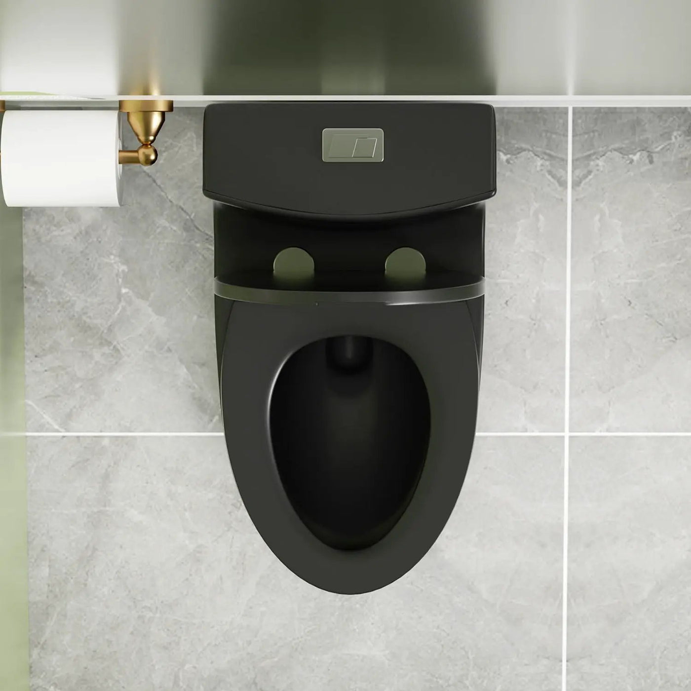 1 Piece Toilet With Dual Flush And Soft Closing Seat by HouseOfZazla