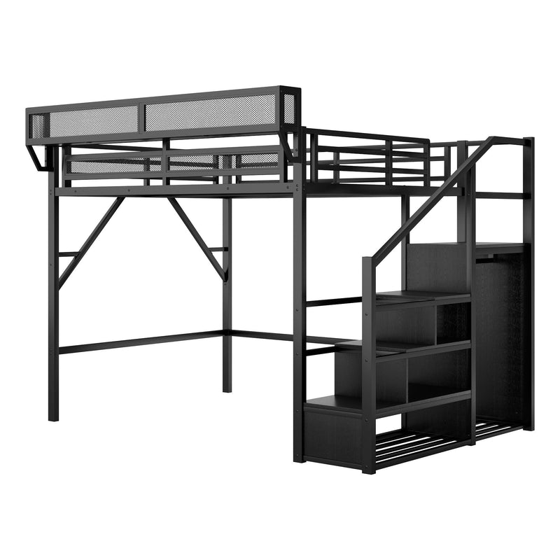 Loft Bed With Storage Shelves, Wardrobe by HouseOfZazla