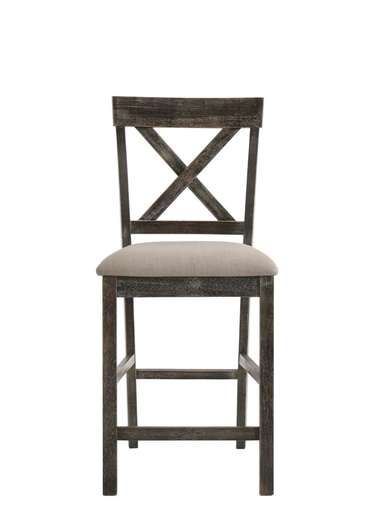 Martha II - Weathered Counter Height Chair (Set of 2) - Gray / Tan by Unique Piece Furniture