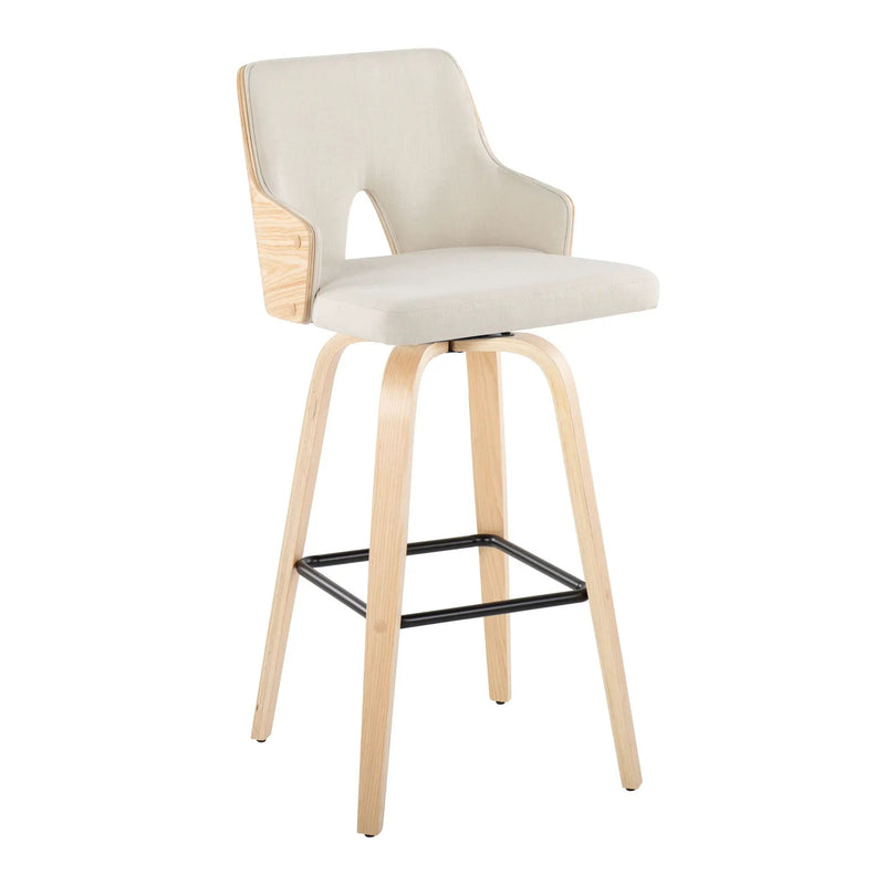 Stella - Contemporary Fixed Height Barstool With Swivel Square Footrest (Set of 2) by Unique Piece Furniture
