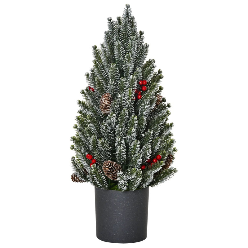 HOMCOM 18" Tall Unlit Miniature Snow-Flocked Tabletop Christmas Tree by HouseOfZazla