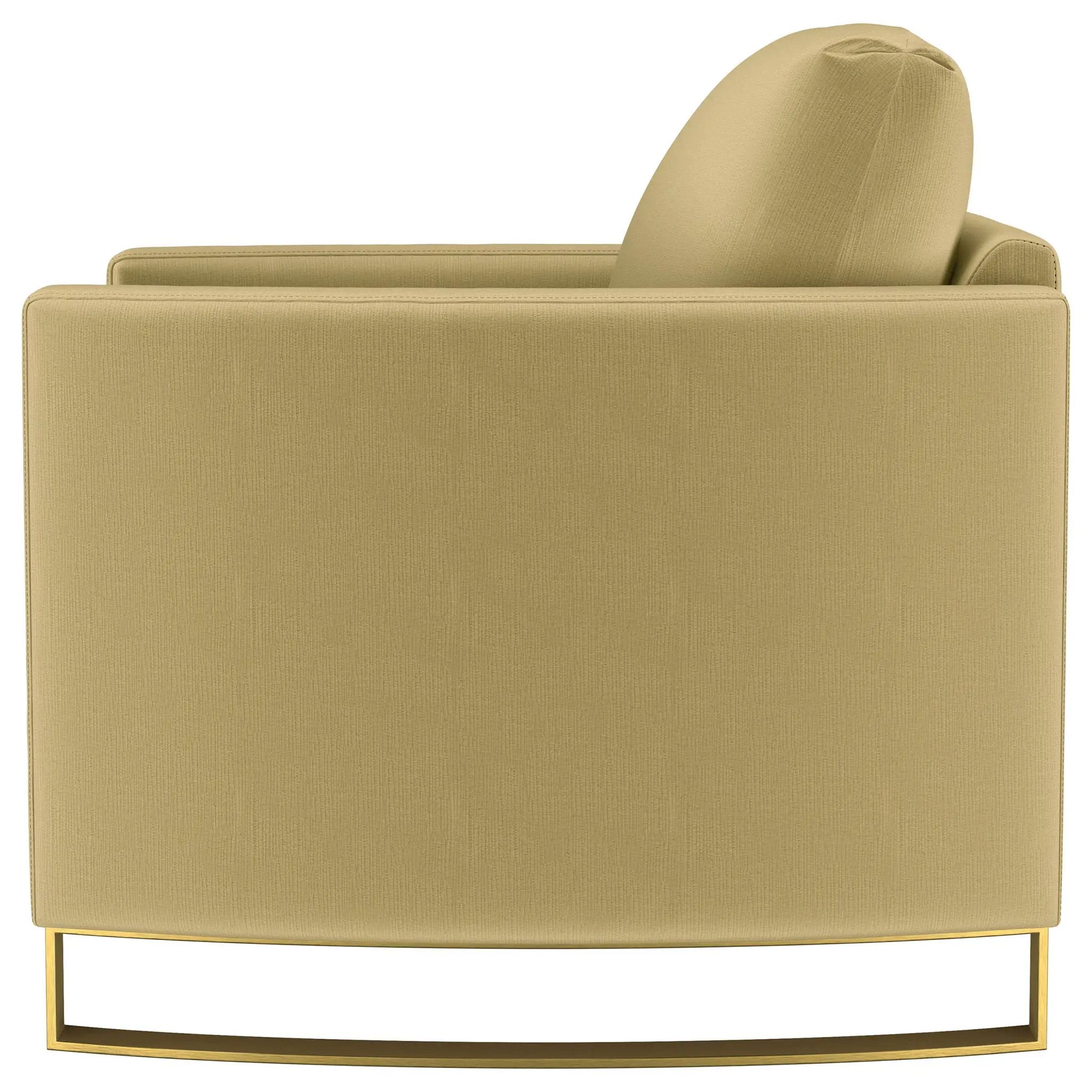 Corliss Upholstered Curved Track Arm Chair Camel by Unique Piece Furniture