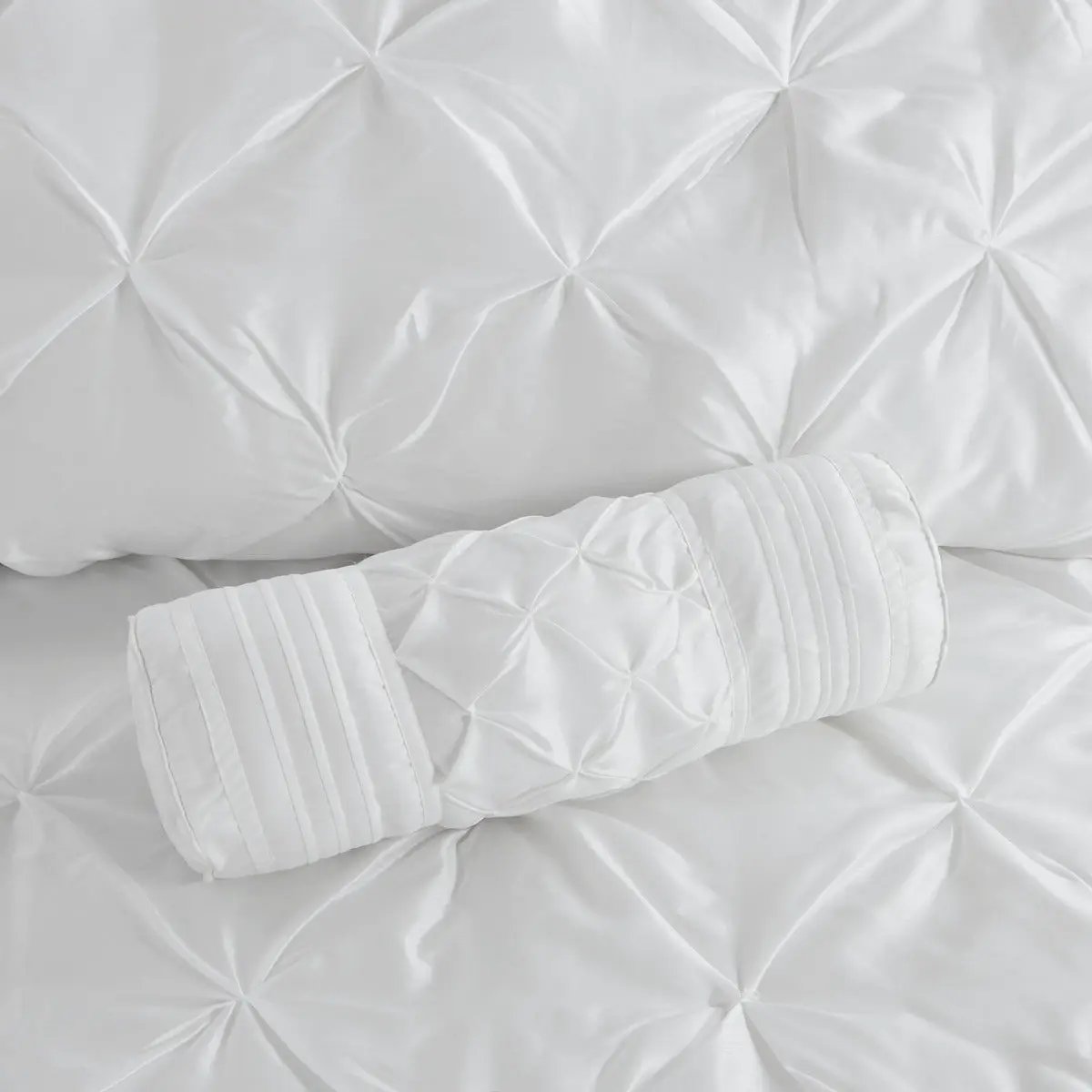 7 Piece Tufted Comforter Set White by HouseOfZazla