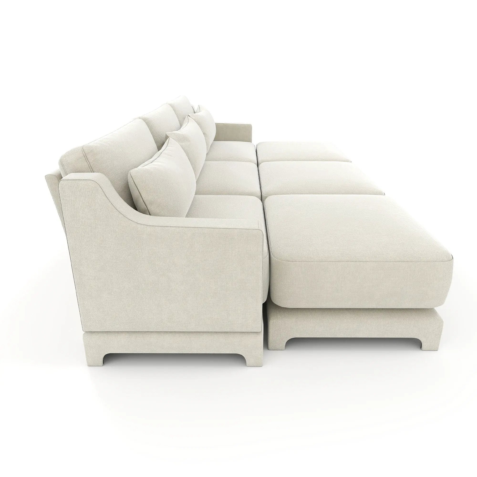 Stylish Sofa With Ottoman And Lumbar Pillows, Ergonomic Design by HouseOfZazla