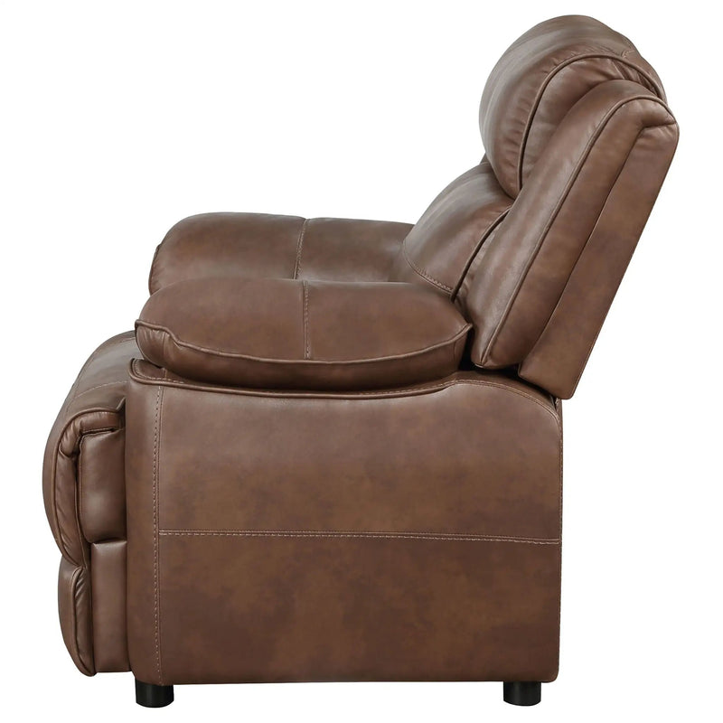Ellington Upholstered Padded Arm Accent Chair Dark Brown by Unique Piece Furniture