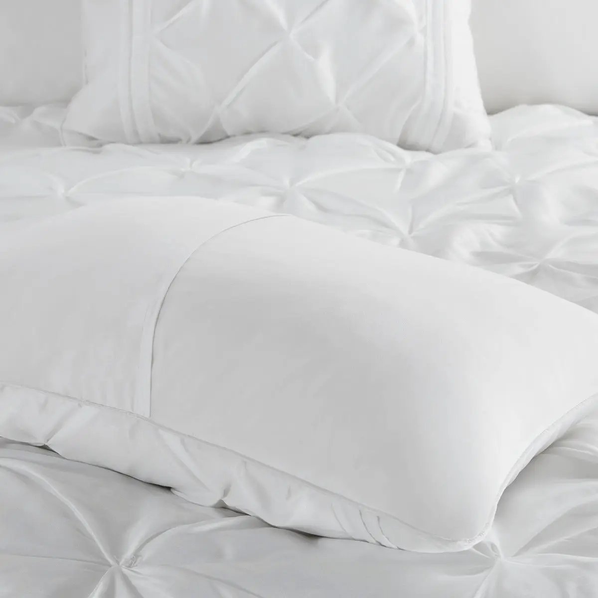 7 Piece Tufted Comforter Set White by HouseOfZazla