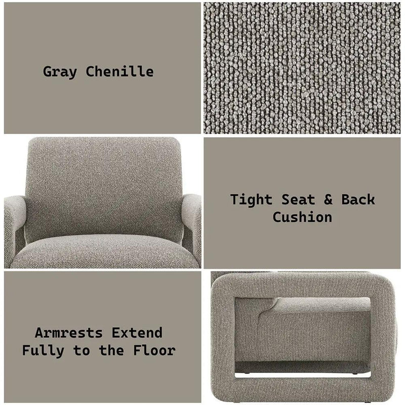 Glenda - Accent Chair - Gray Chenille by Unique Piece Furniture