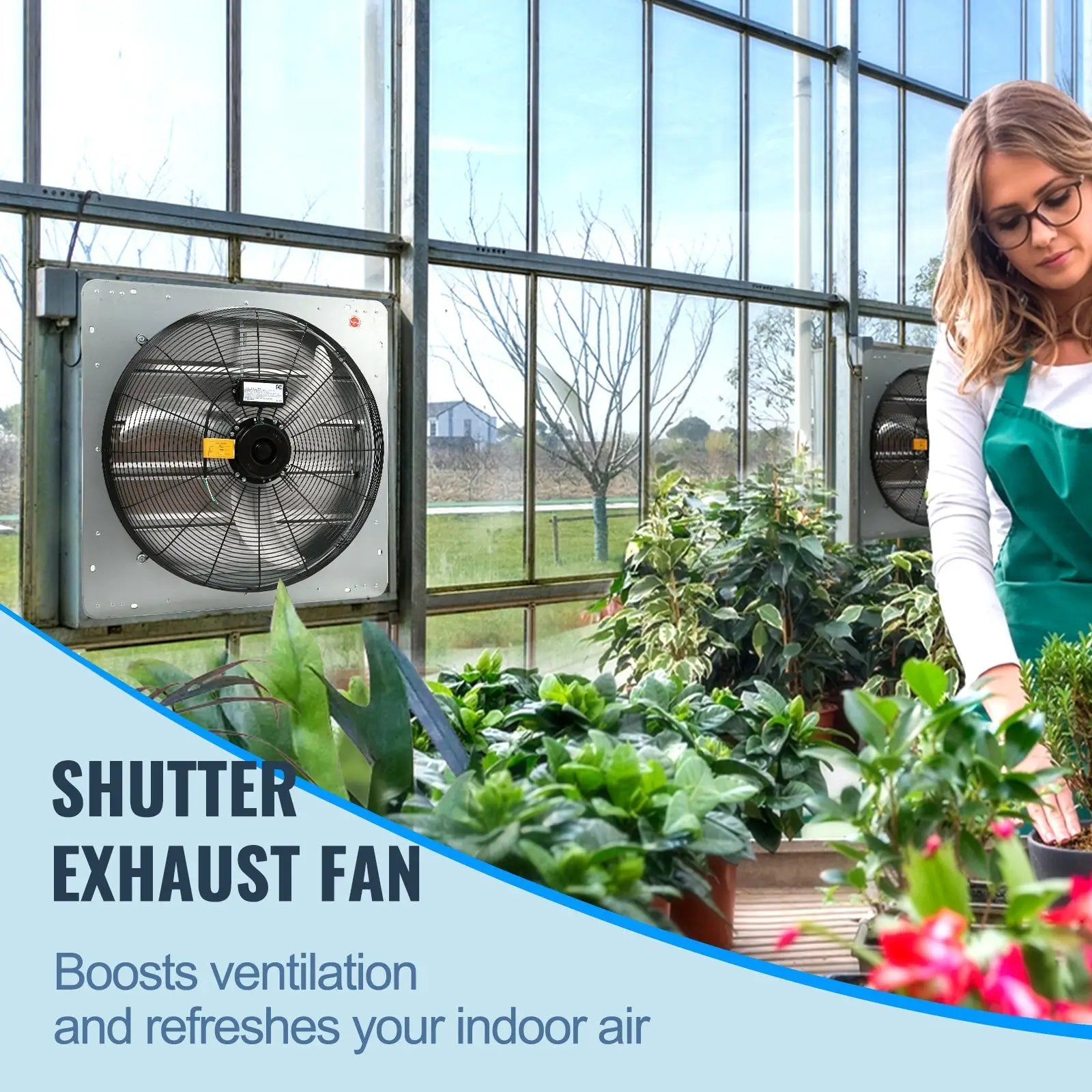 24'' Shutter Exhaust Fan with High-Speed 3320 CFM Airflow by HouseOfZazla