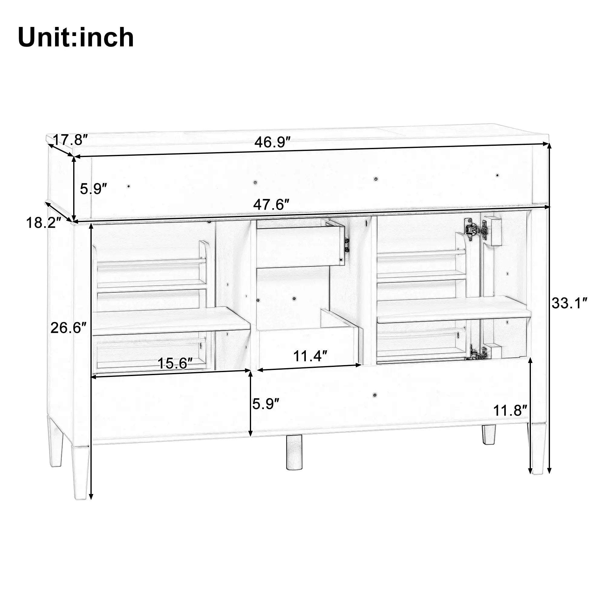 48 Inch Bathroom Vanity with Composite Sink Top by HouseOfZazla