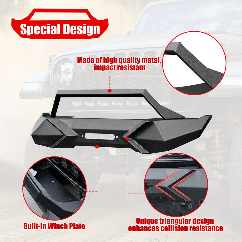X Style Front Bumper with Winch Plate Compatible with Wrangler JK (2007-2017) by HouseOfZazla