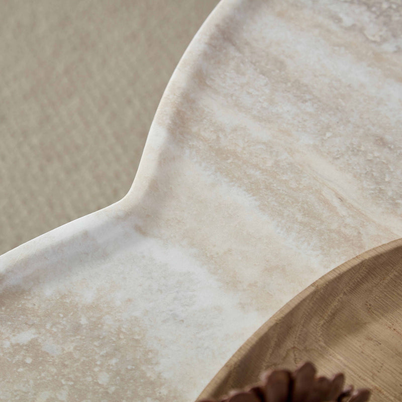 Clover Round Coffee Table With Open Storage - Marble by HouseOfZazla
