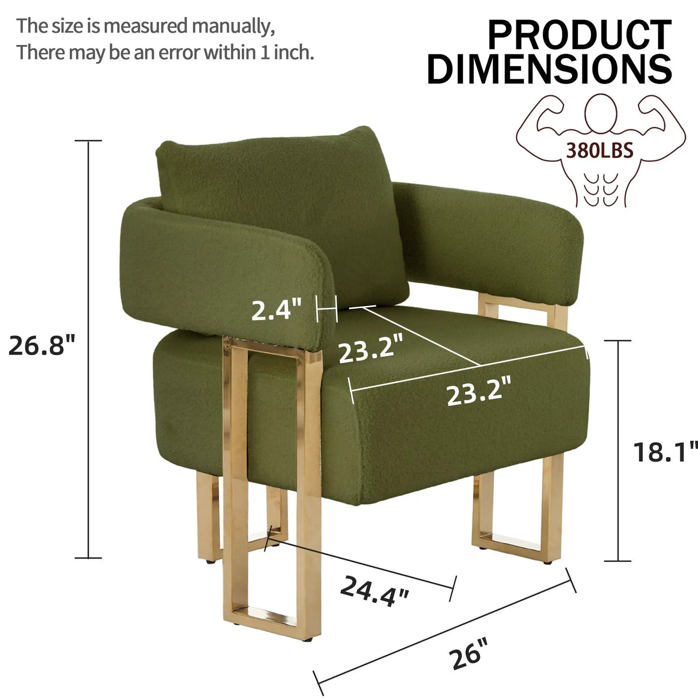 Modern Decorative Chair Teddy Fleece Upholstered And Metal Foot by HouseOfZazla