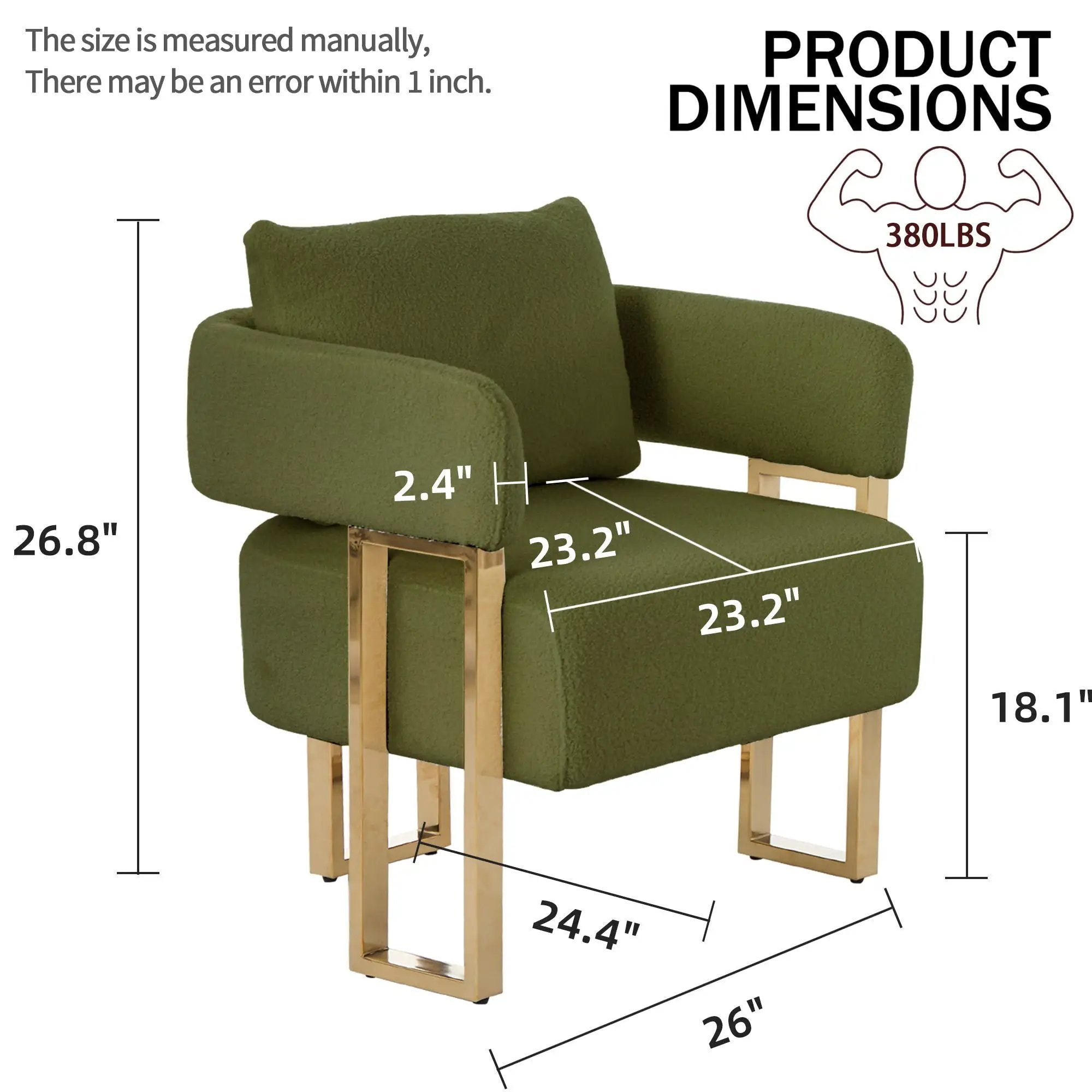 Modern Decorative Chair Teddy Fleece Upholstered And Metal Foot by HouseOfZazla
