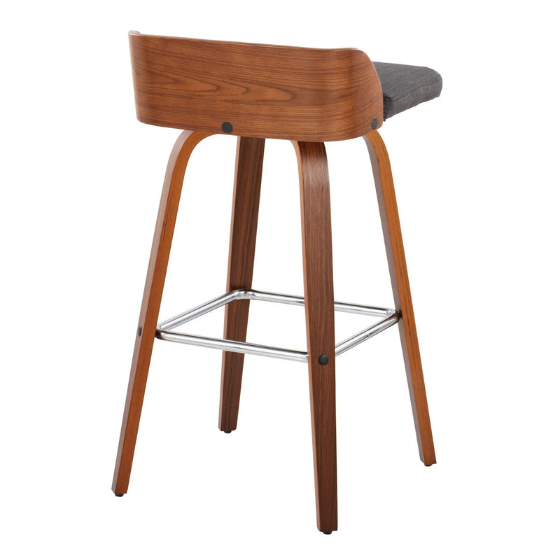 Maya - Mid Century Modern Fixed Height Barstool With Swivel With Square Footrest (Set of 2) by Unique Piece Furniture