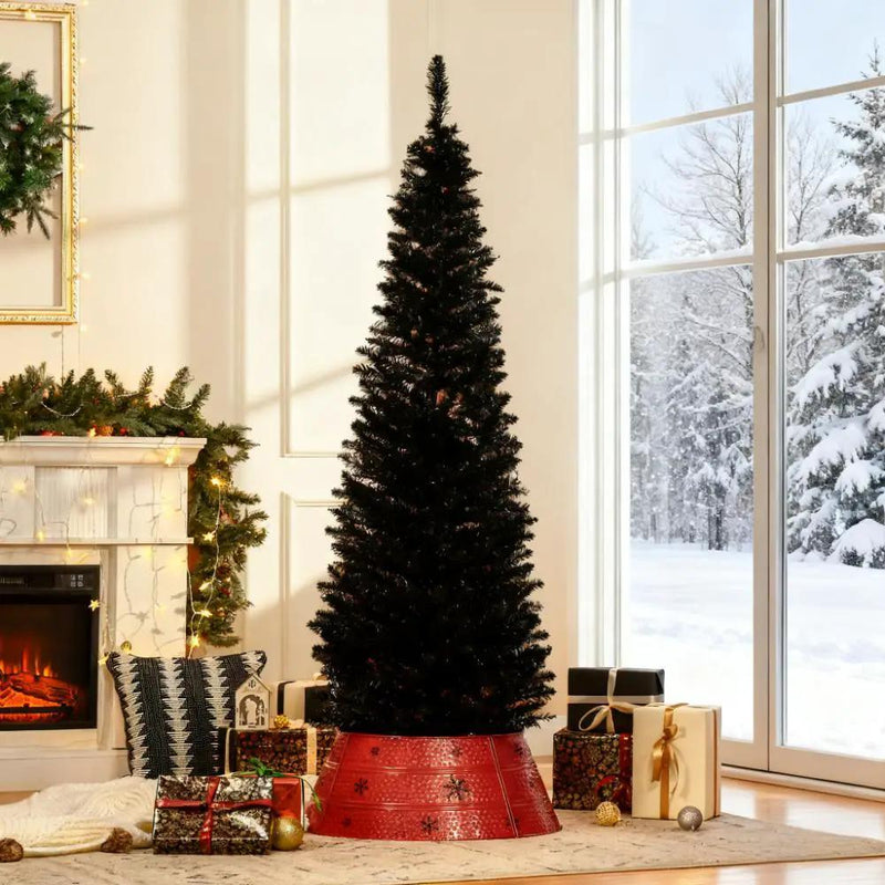 Slim Xmas Tree with Realistic Branch Tips and Plastic Stand by HouseOfZazla