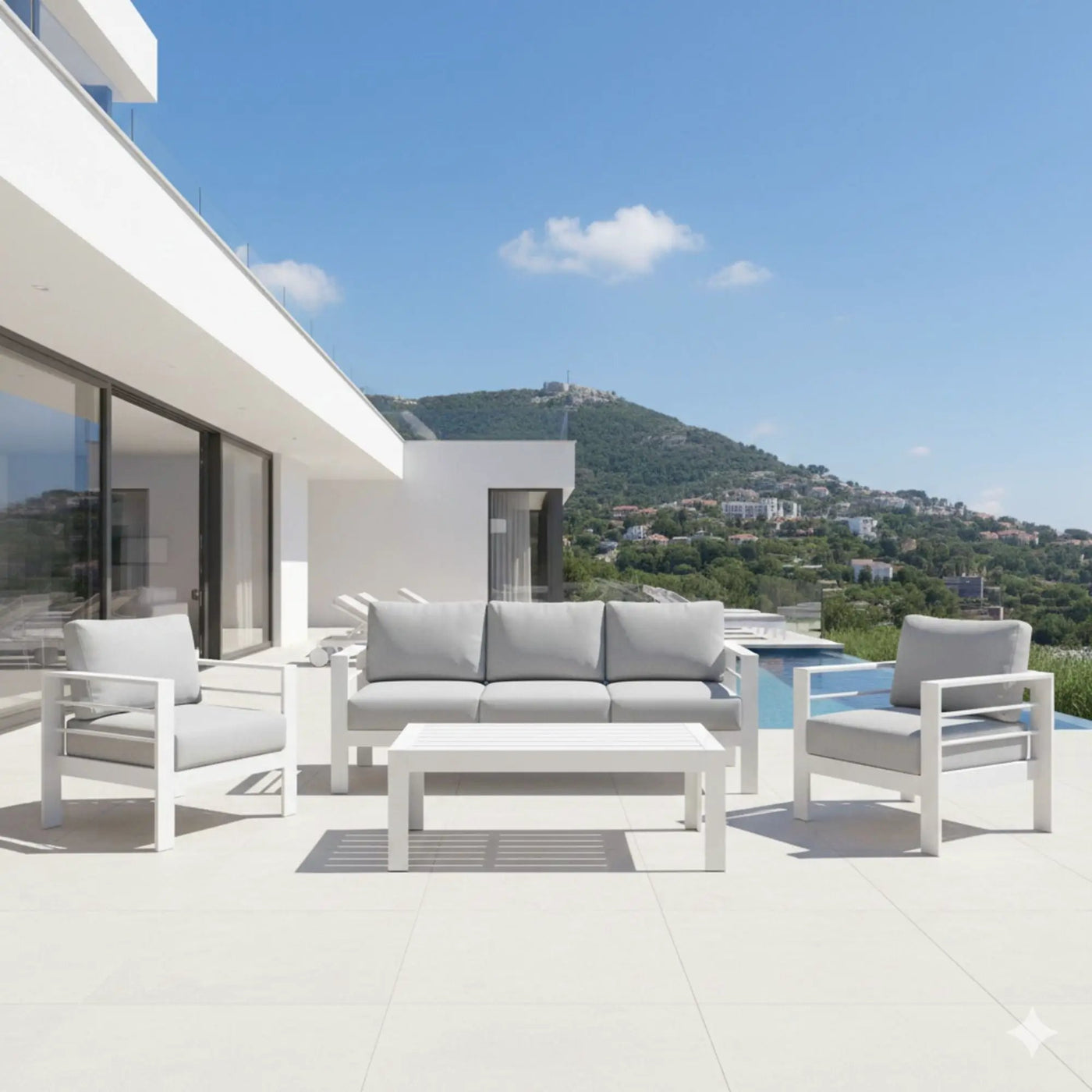 Outdoor Patio Set With All-Weather Thick Cushions by HouseOfZazla