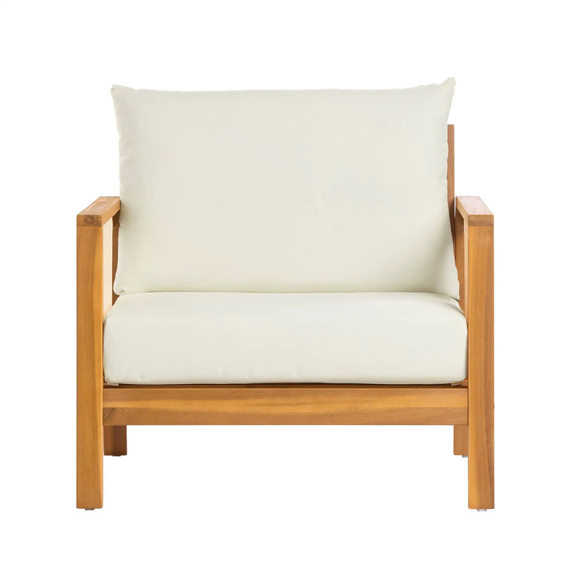 Outdoor Club Chair, Acacia Wood Frame with Textilene Accents by HouseOfZazla