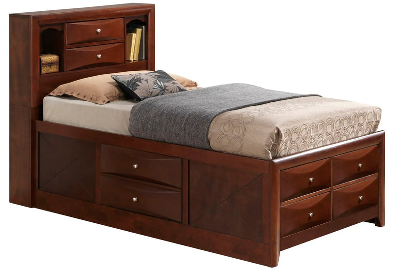 Modern Design Storage Bed With Bookcase Headboard by Unique Piece Furniture