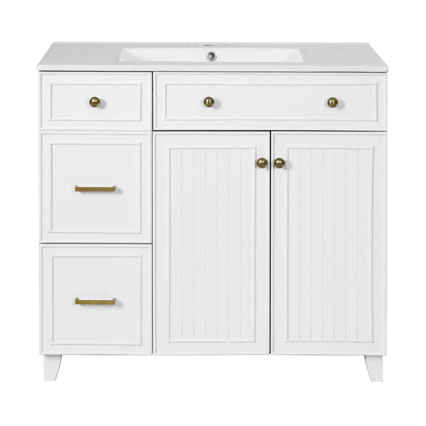 Bathroom Vanity With Sink, Soft Close Doors, Adjustable Shelves by HouseOfZazla