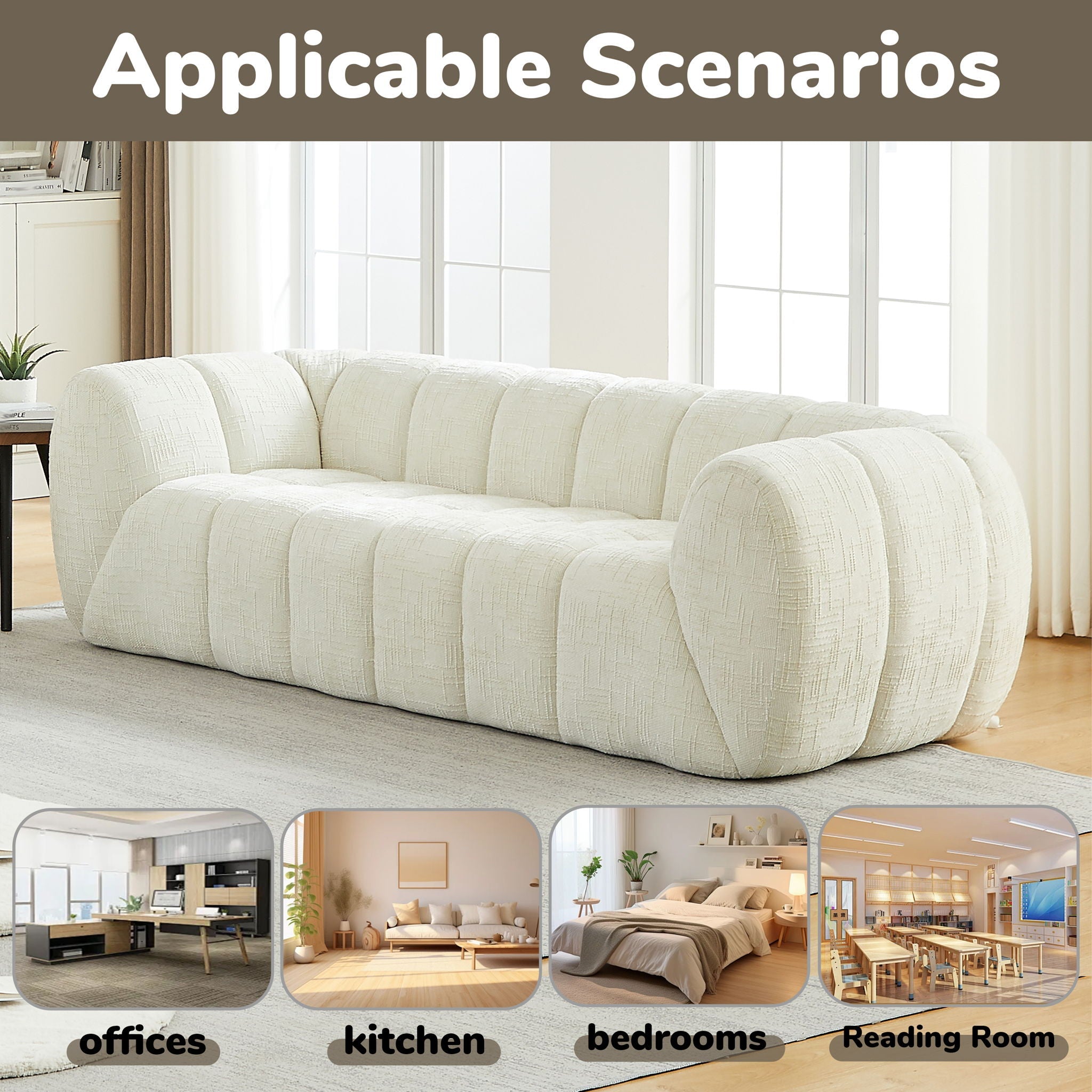Modern Sofa With Piano Key Backrest by HouseOfZazla