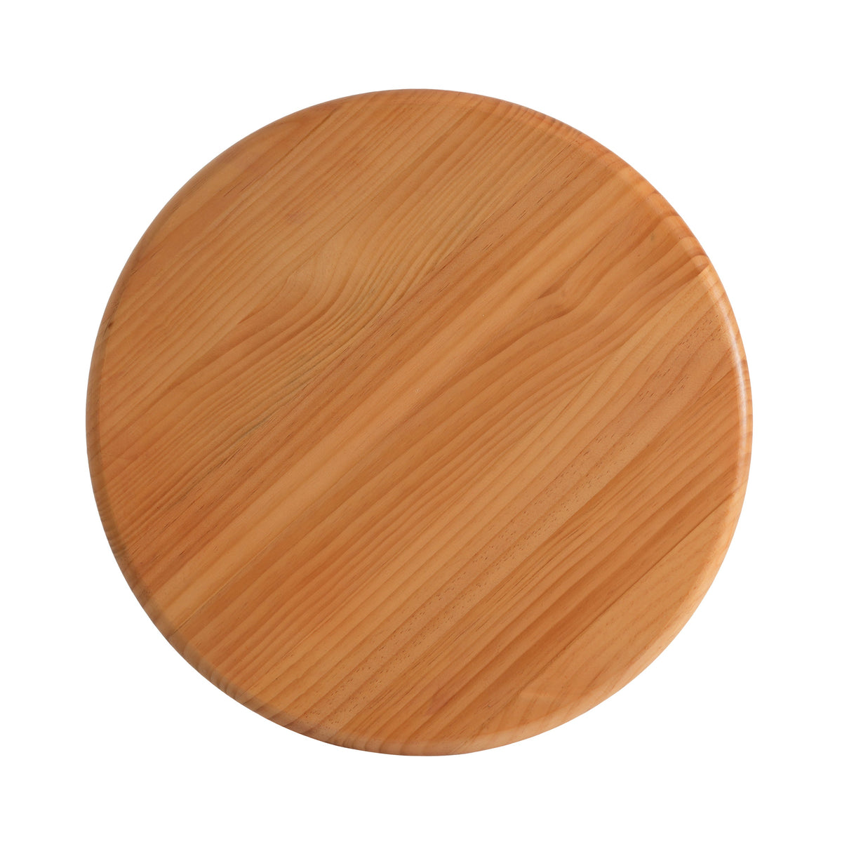 Natural Pine Wood Round End Table with Geometric Legs - Natural, photo 10 of 10