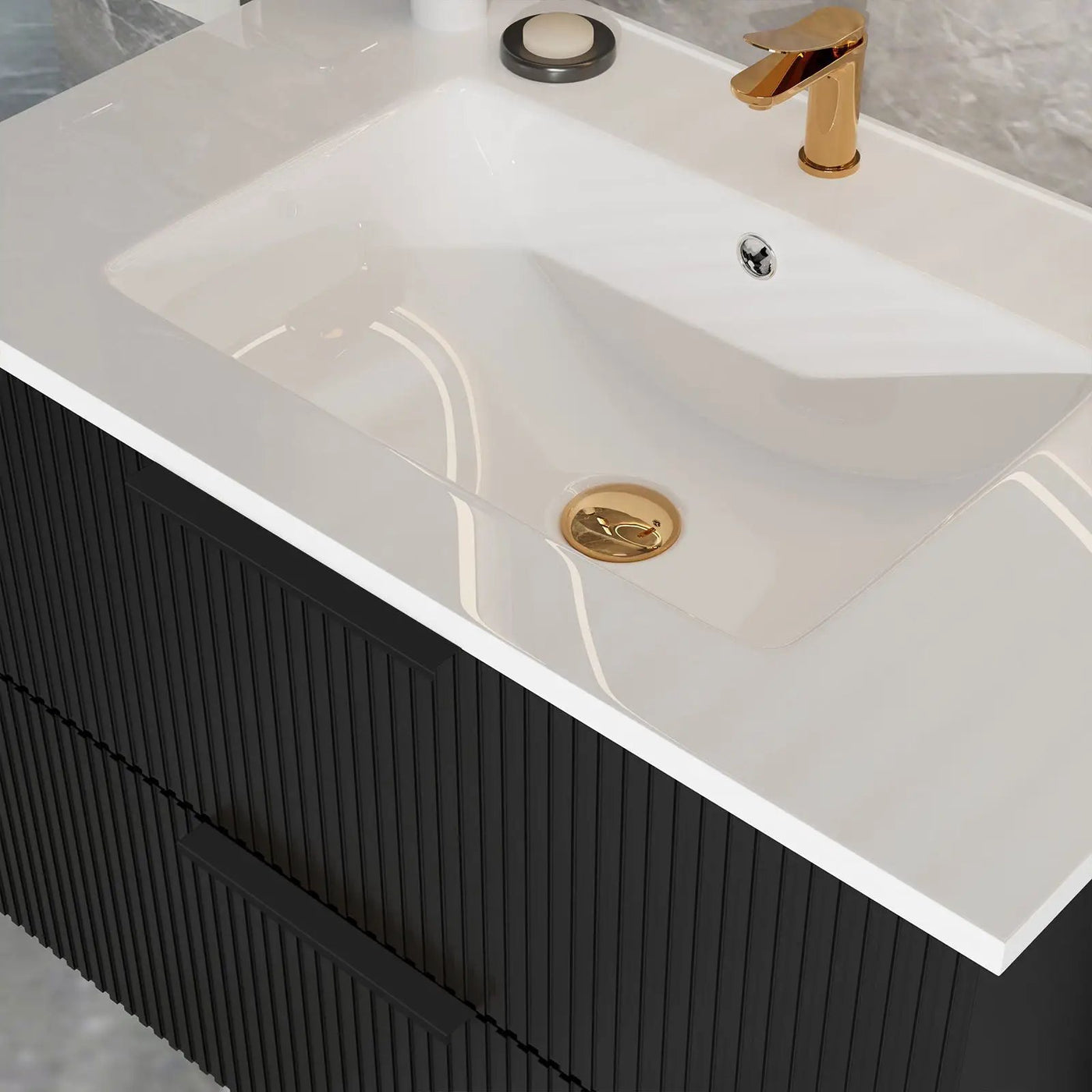 Modern Wall Mounted Floating Bathroom Vanity With Sink And Drawers by HouseOfZazla