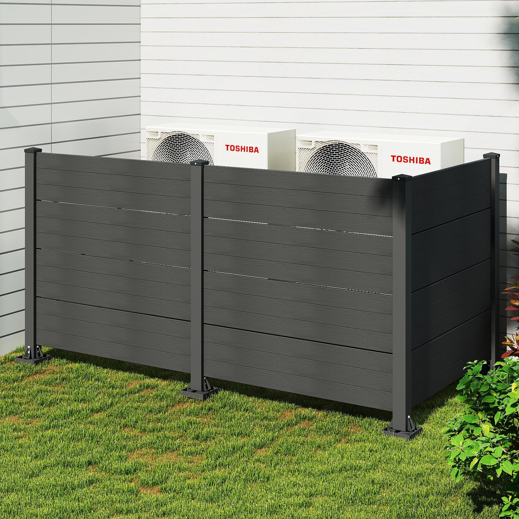 50" W x 49" H Outdoor Privacy Screen with Aluminum Posts by HouseOfZazla