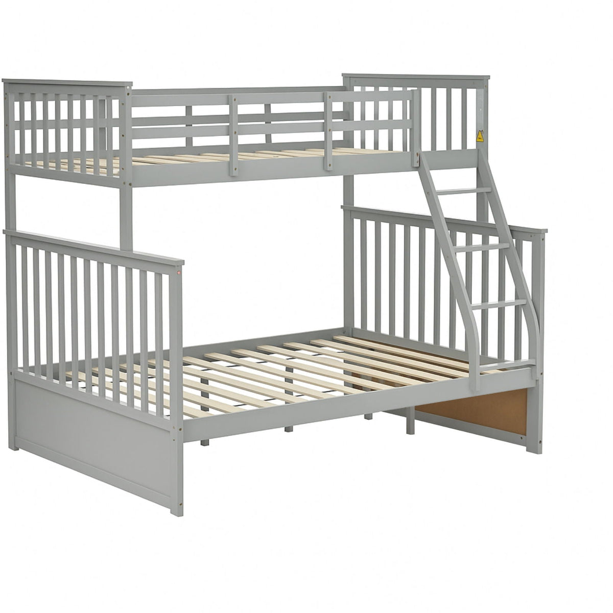 Twin over Full Bunk Bed with Ladder and Safety Guard Rails – Dark Gray or Dark Brown, photo 20 of 40